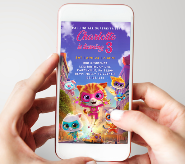 Super Kitties Invitation for Cell Phones