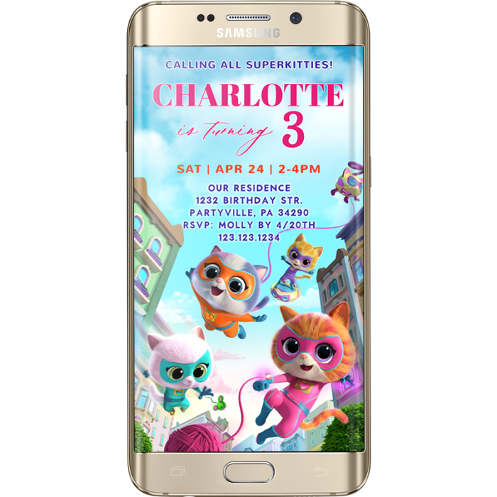 Electronic Super Kitties Invitation