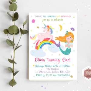 Mermaid & Unicorn Invitation