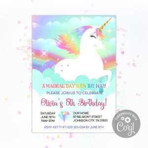 Unicorn Birthday Invitation