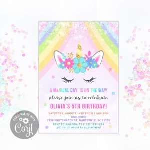Magical Unicorn Birthday Invitation