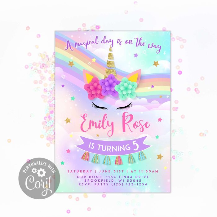 Unicorn Party Invitation