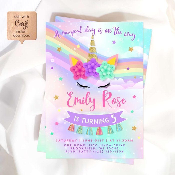 Unicorn Party Invitation