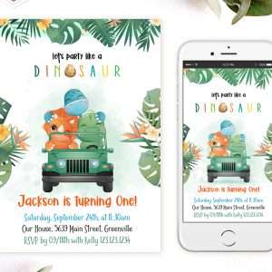 Dinosaur Safari Invitation